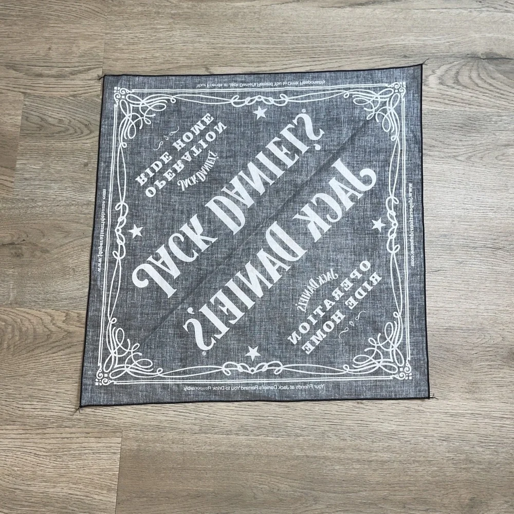 Lot Of 4  JACK DANIELS Old No.7 Black 21x21 Bandana Harley Daniel's NWOT